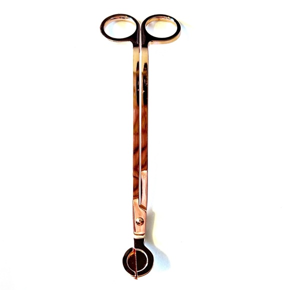 Rose Gold Candle Wick Trimmer Clipper Cutter Scissors Pink Shiny Durable Metal - Picture 1 of 11